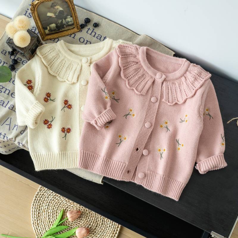 Cardigan Infantil Gola e Florzinhas