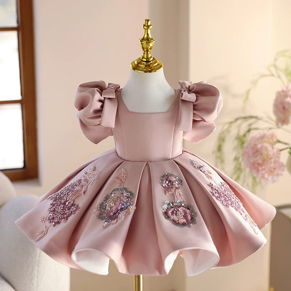 Vestido Infantil De Festa Bufante Rosas