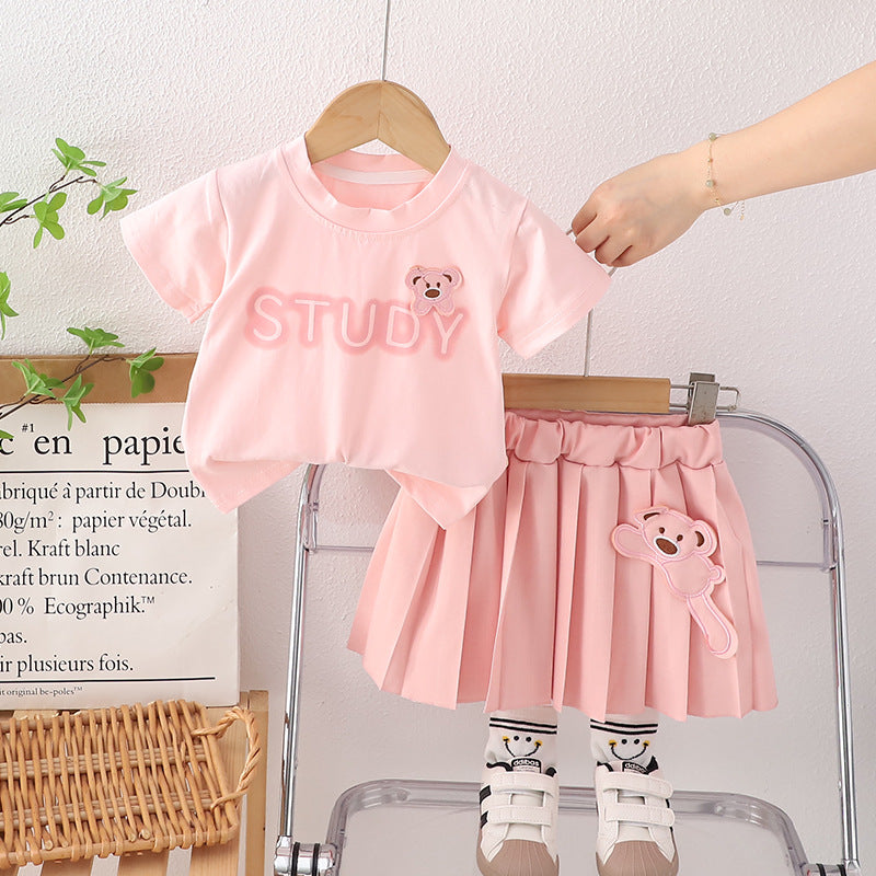 Conjunto Infantil Feminino Verão Ursinho