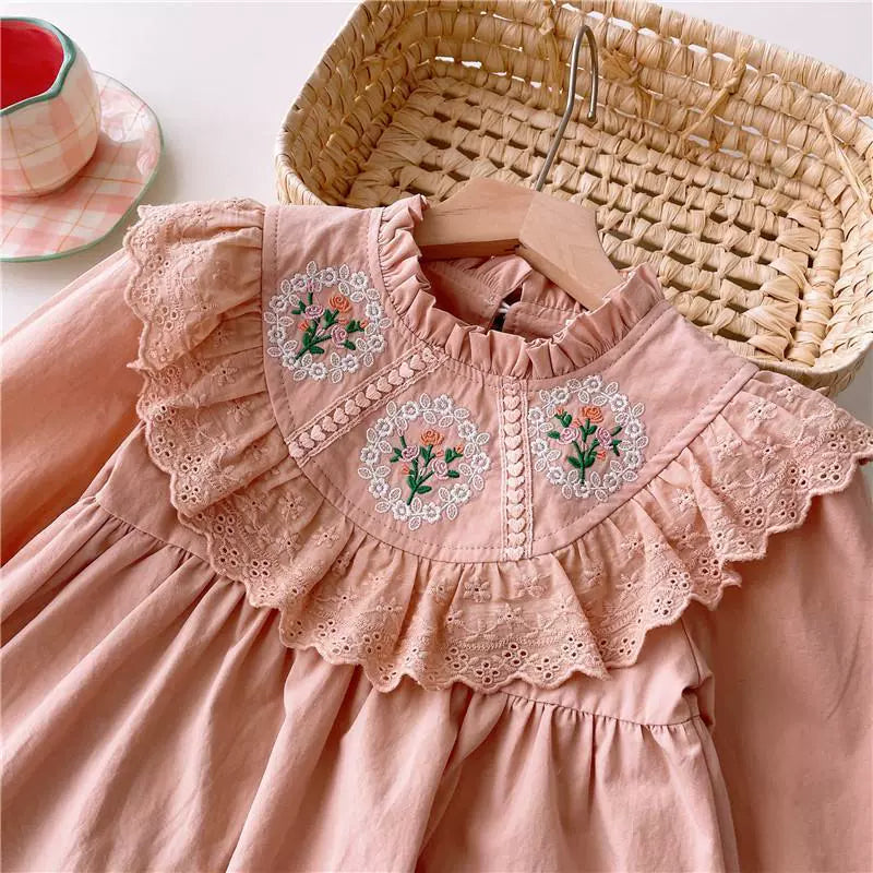 Vestido Infantil Bordado Florzinhas