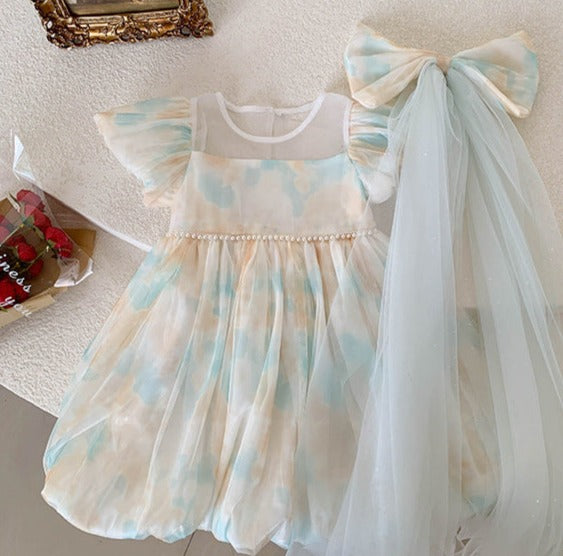 Vestido Infantil Pérolas e Lacinho