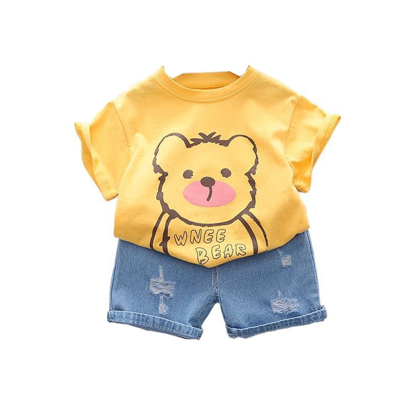 Conjunto Infantil Feminino Ursinho e Bermudinha