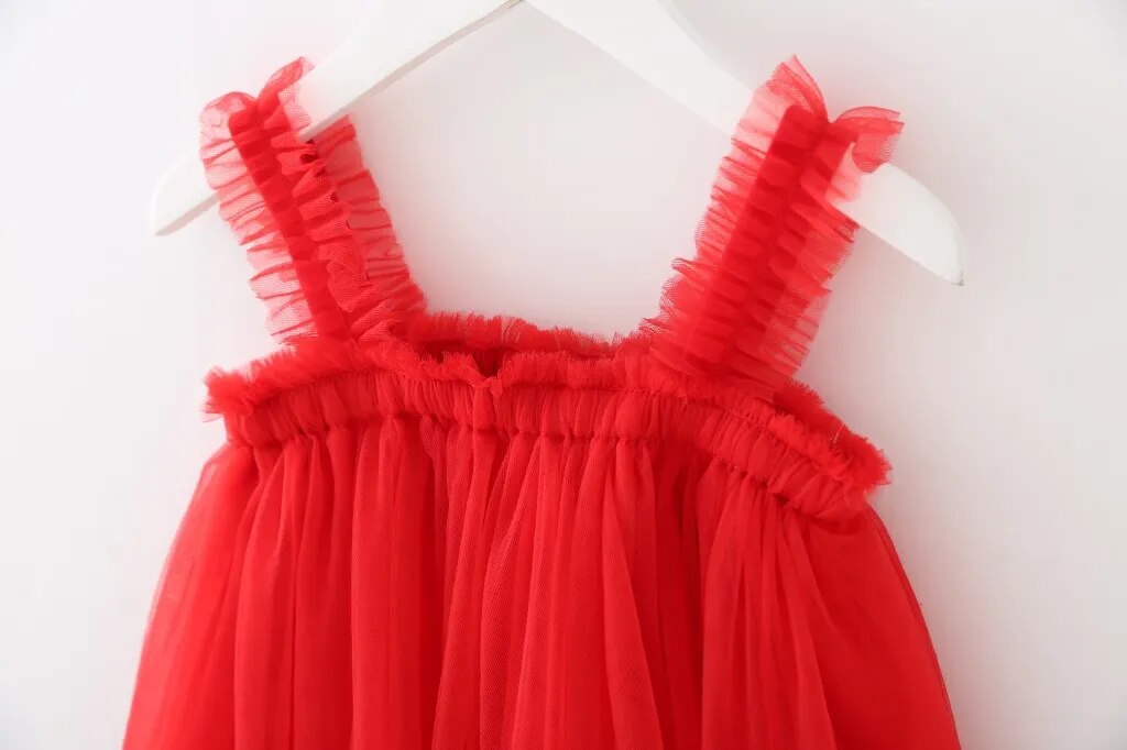 Vestido Tule Vermelho