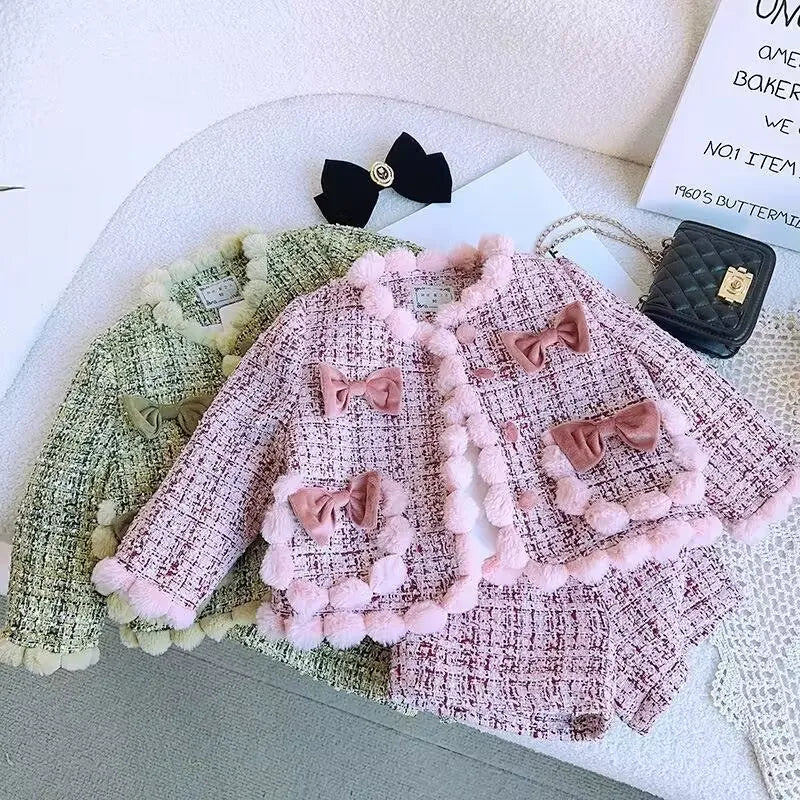 Conjunto Infantil Feminino Tweed Laçinho