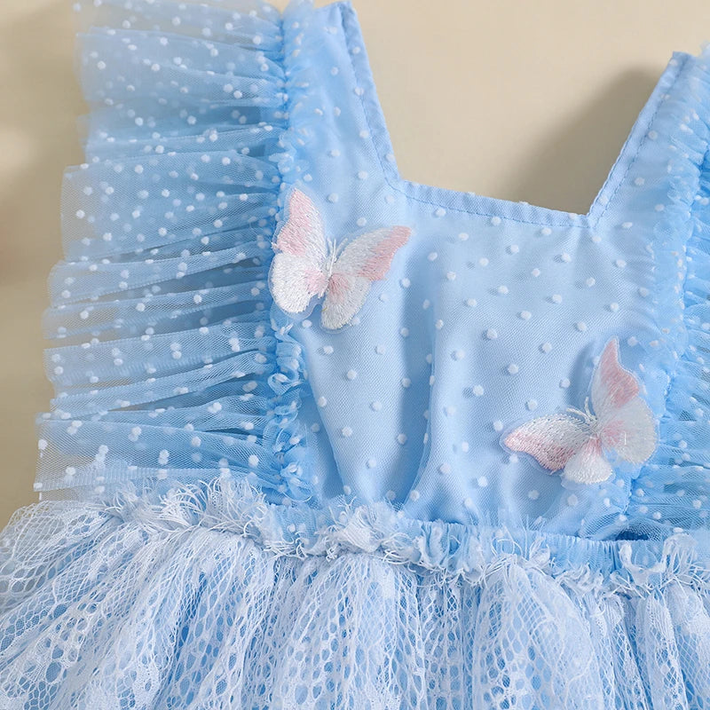 Vestido Infantil Borboletinhas e Tule