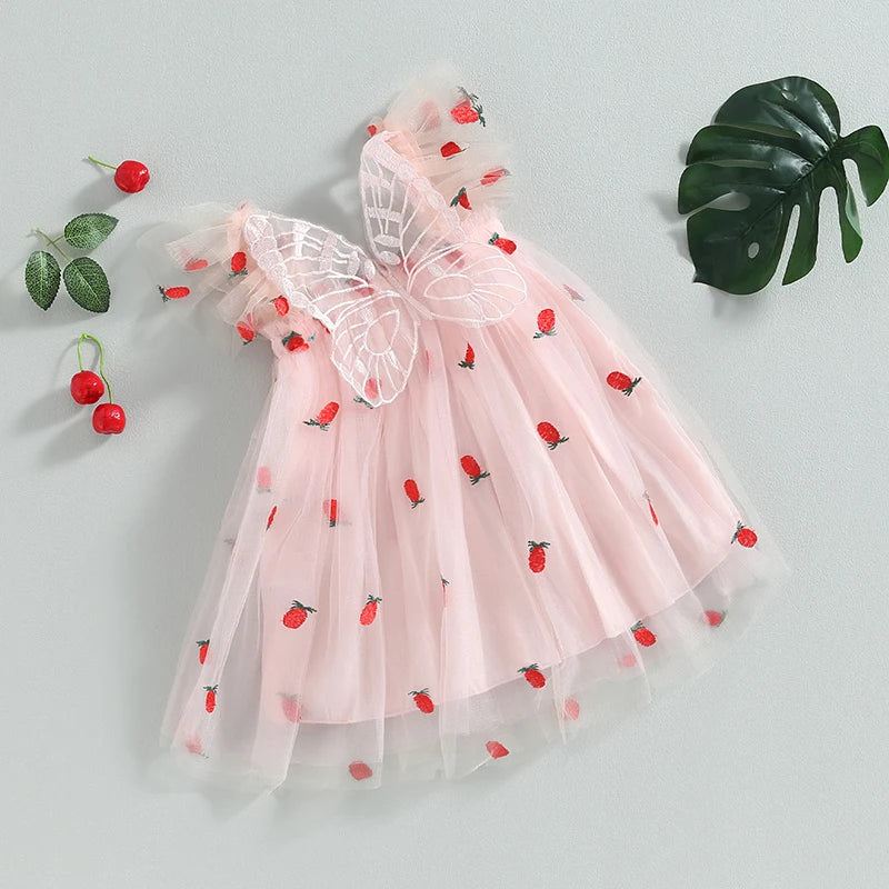 Vestido Infantil Tule Abacaxi Asinha