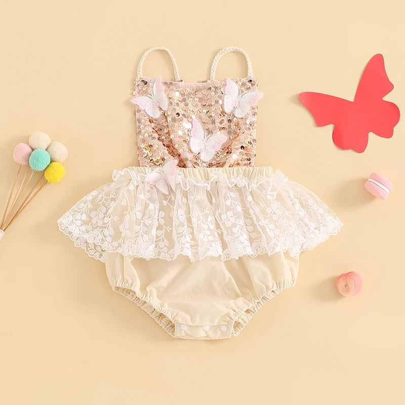 Body Infantil Feminino Brilhante Borboletas