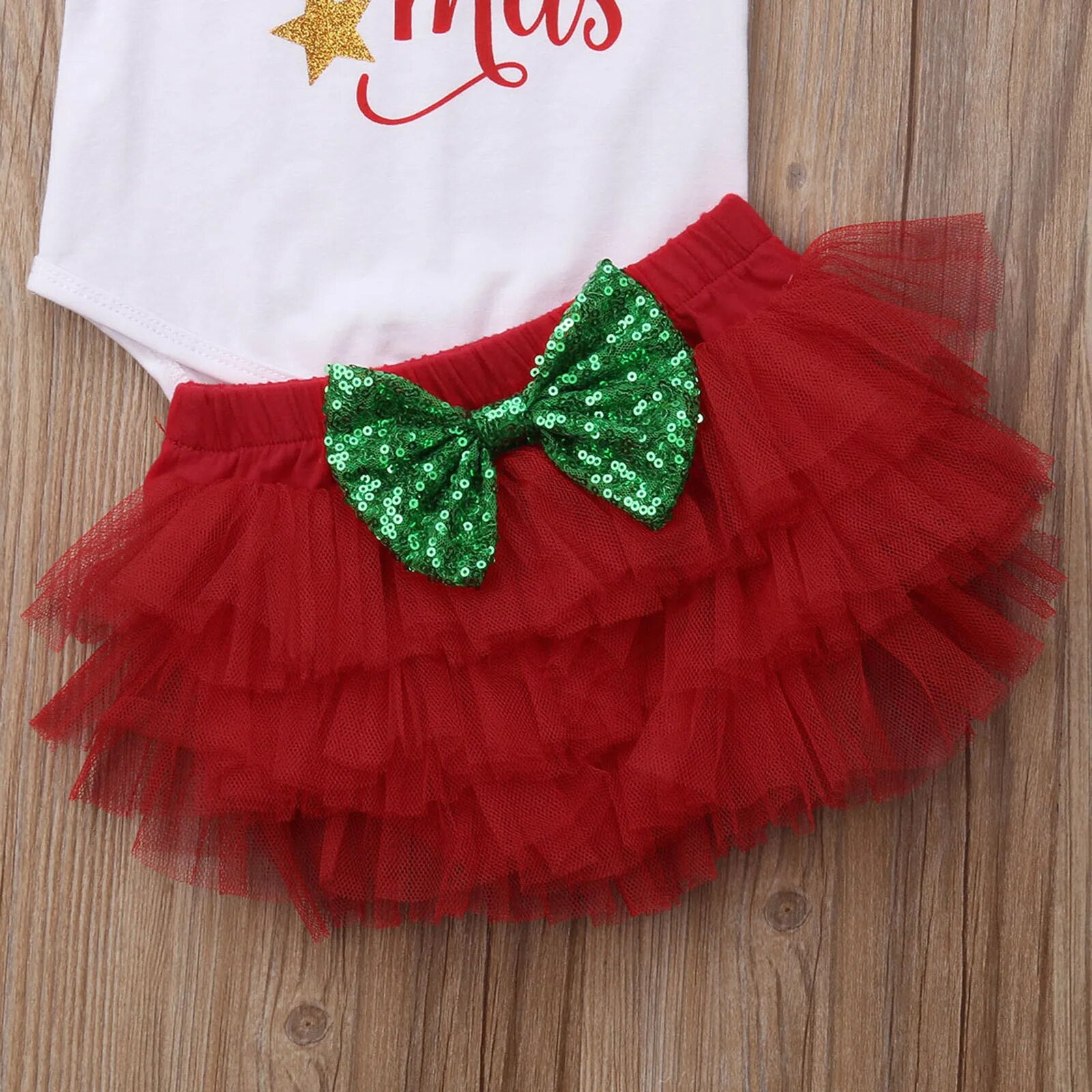 Conjunto Infantil Natal Laçinho + Faixa