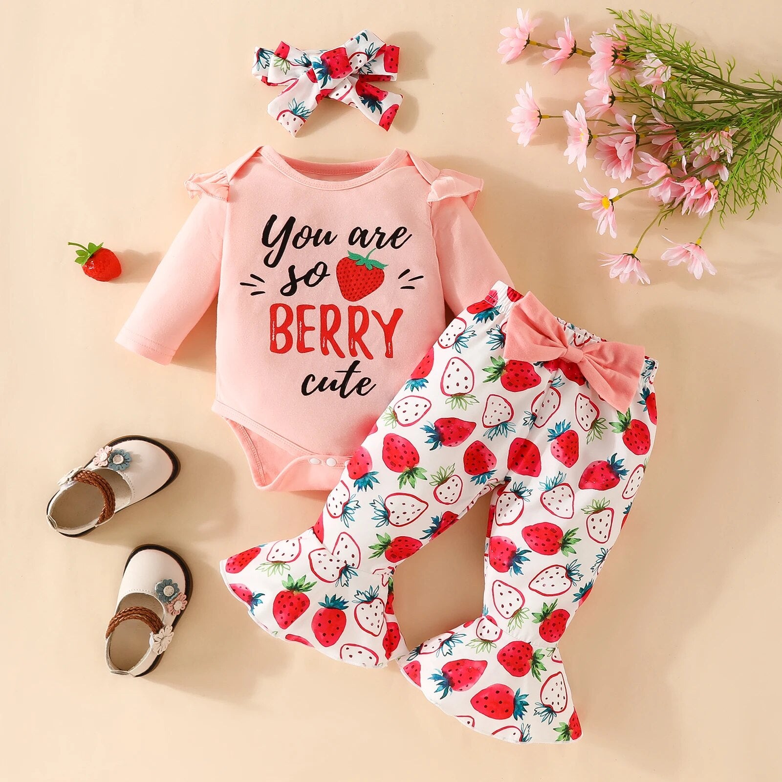 Conjunto Infantil Feminino Moranguinho + Faixa