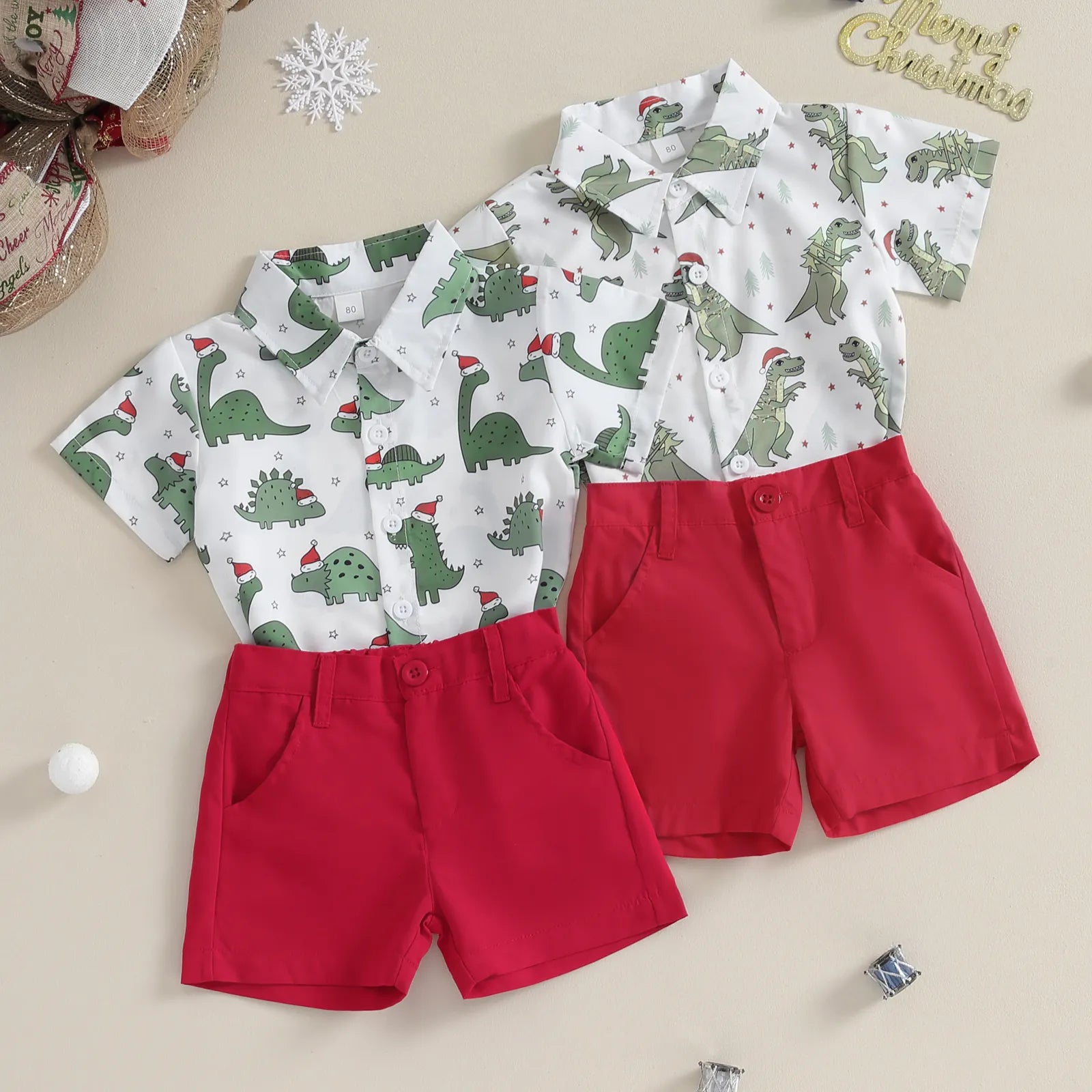 Conjunto Infantil Masculino Natal Dino