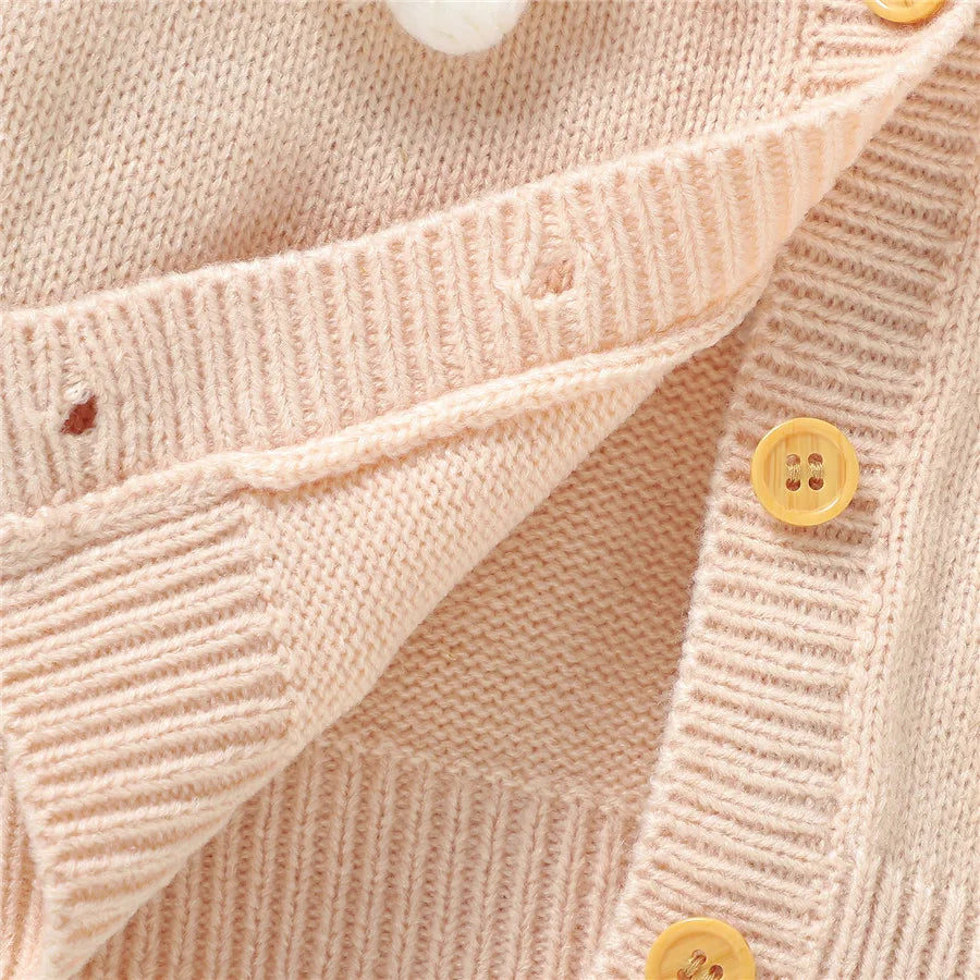 Cardigan Infantil Tricô Florzinhas