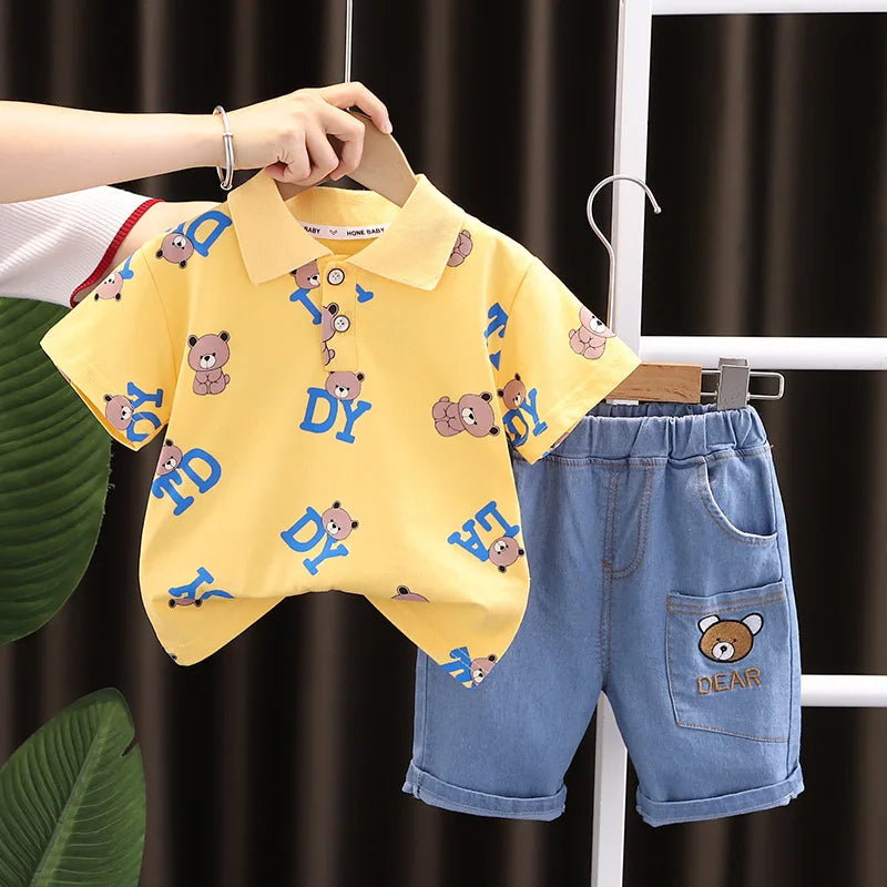 Conjunto Infantil Masculino Ursinho Polo