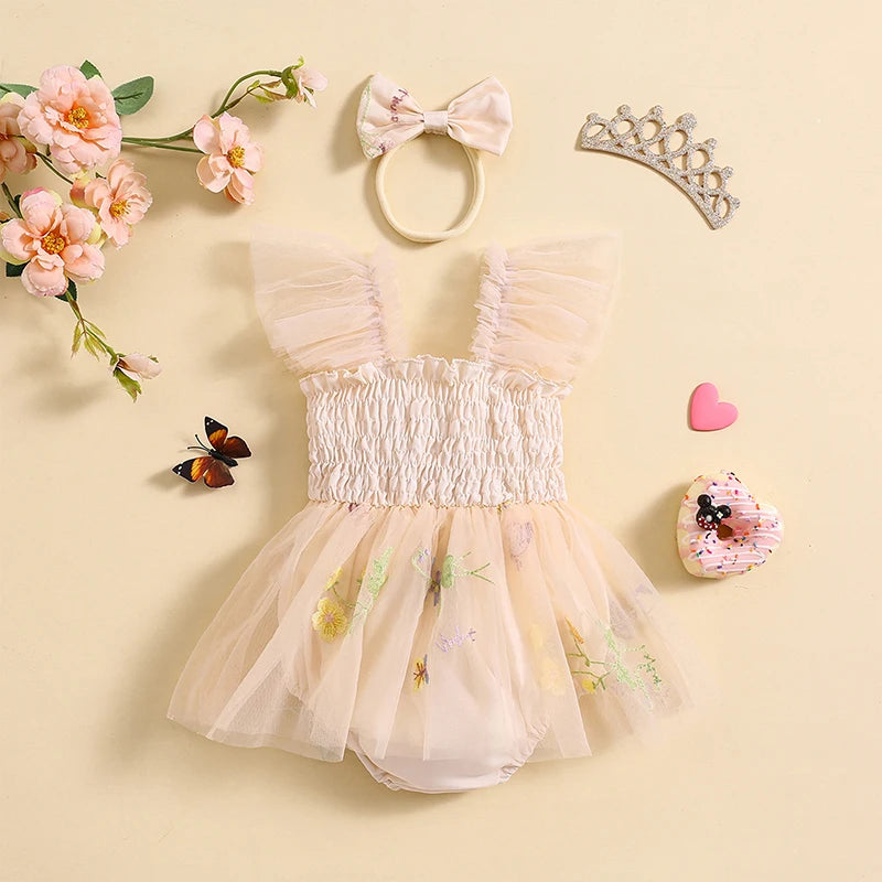 Vestido Infantil Tule Jardim Encantado