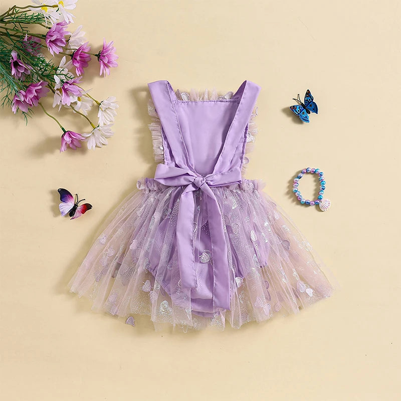 Body Vestido Infantil Tule Borboletinhas