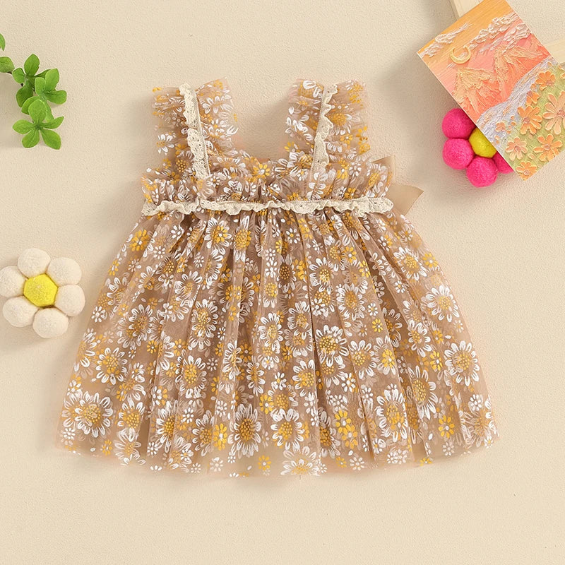 Vestido Infantil Lacinhos e Florzinhas