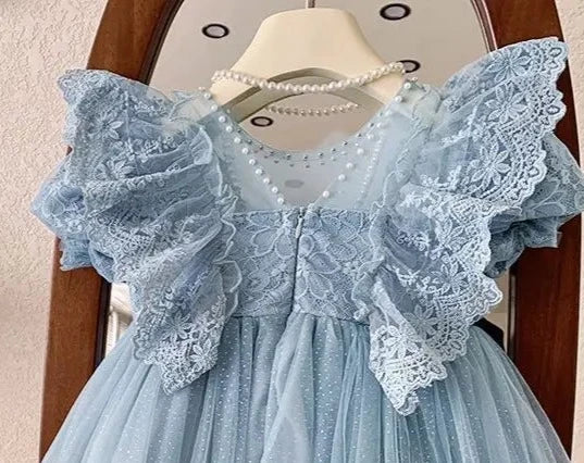 Vestido Infantil Renda Manguinha Bufante