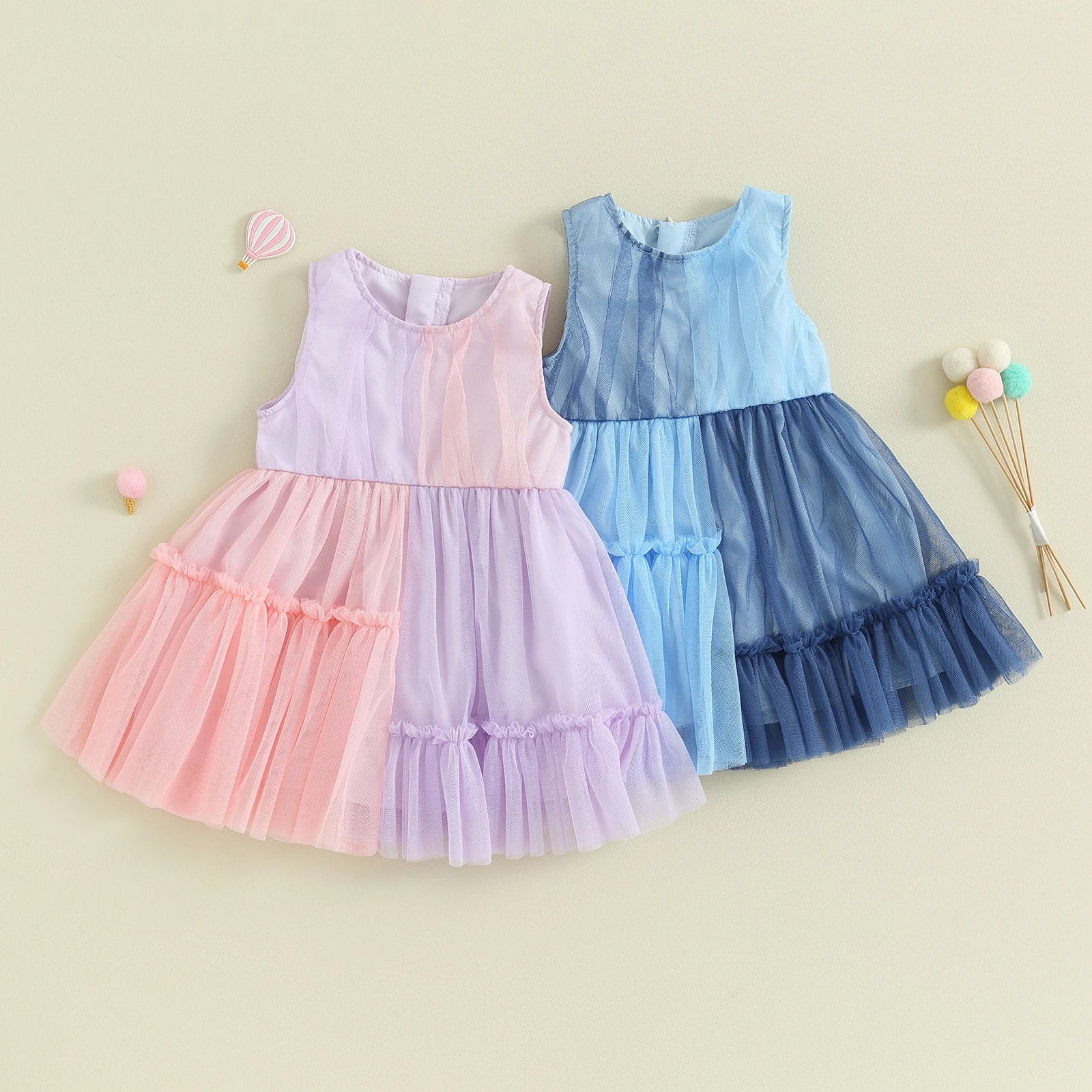 Vestido Infantil Tule Colors