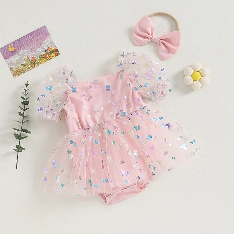 Vestido Infantil Borboletinhas + Laçinho