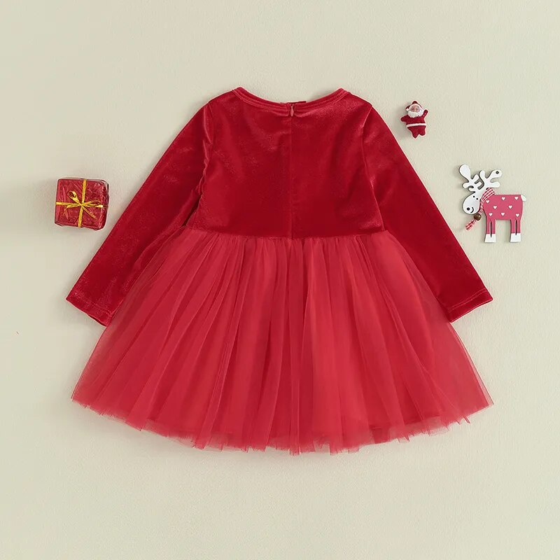 Vestido Infantil Veludo e Tule