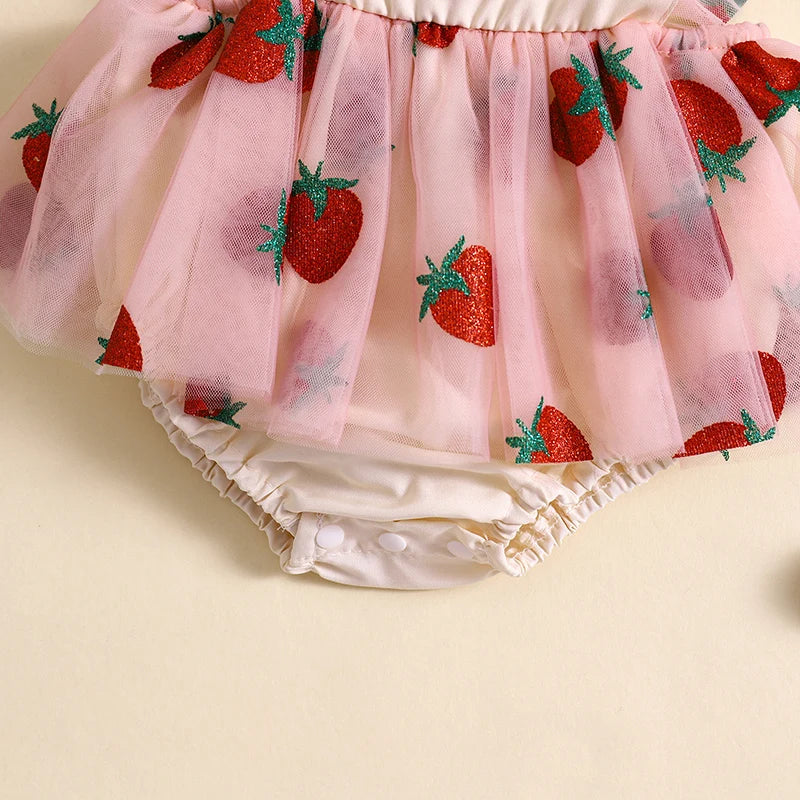 Body Infantil Feminino Tule Moranguinhos