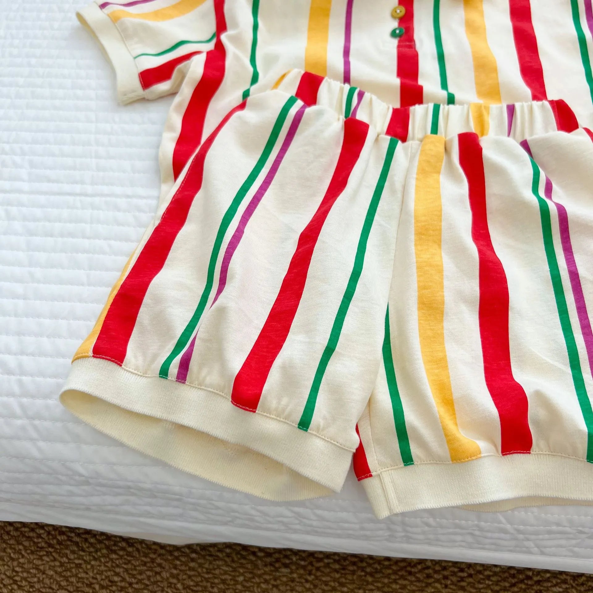 Conjunto Infantil Polo Lístras Colorido