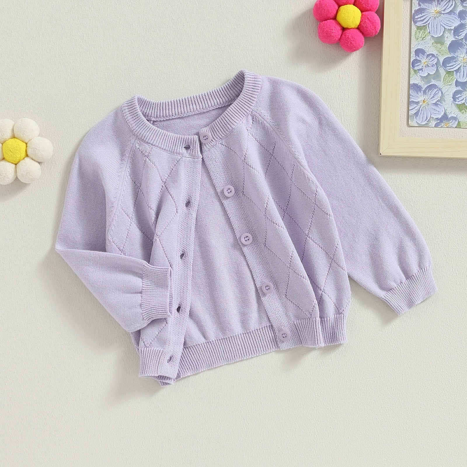 Cardigan Infantil Feminino Tricot Botõezinhos