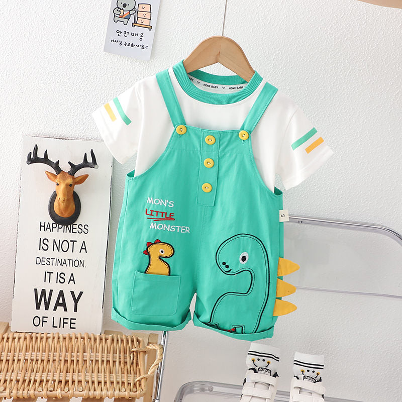 Conjunto Infantil Jardineira Dinossauro