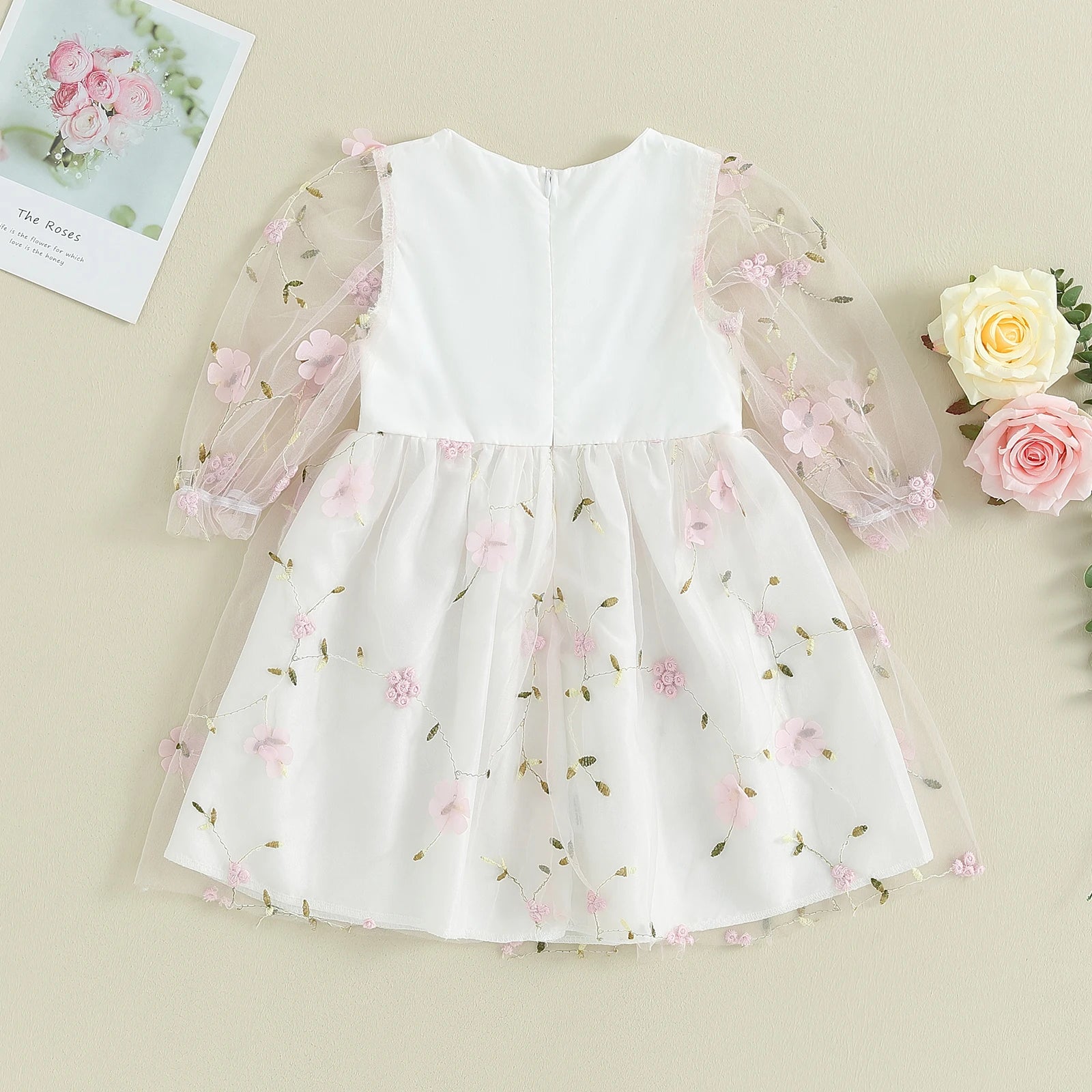 Vestido Infantil Tule Floral