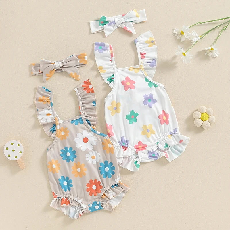 Body Infantil Feminino Verão Florzinhas