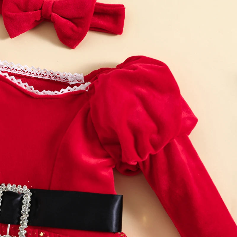 Vestido Infantil Natal Brilhante