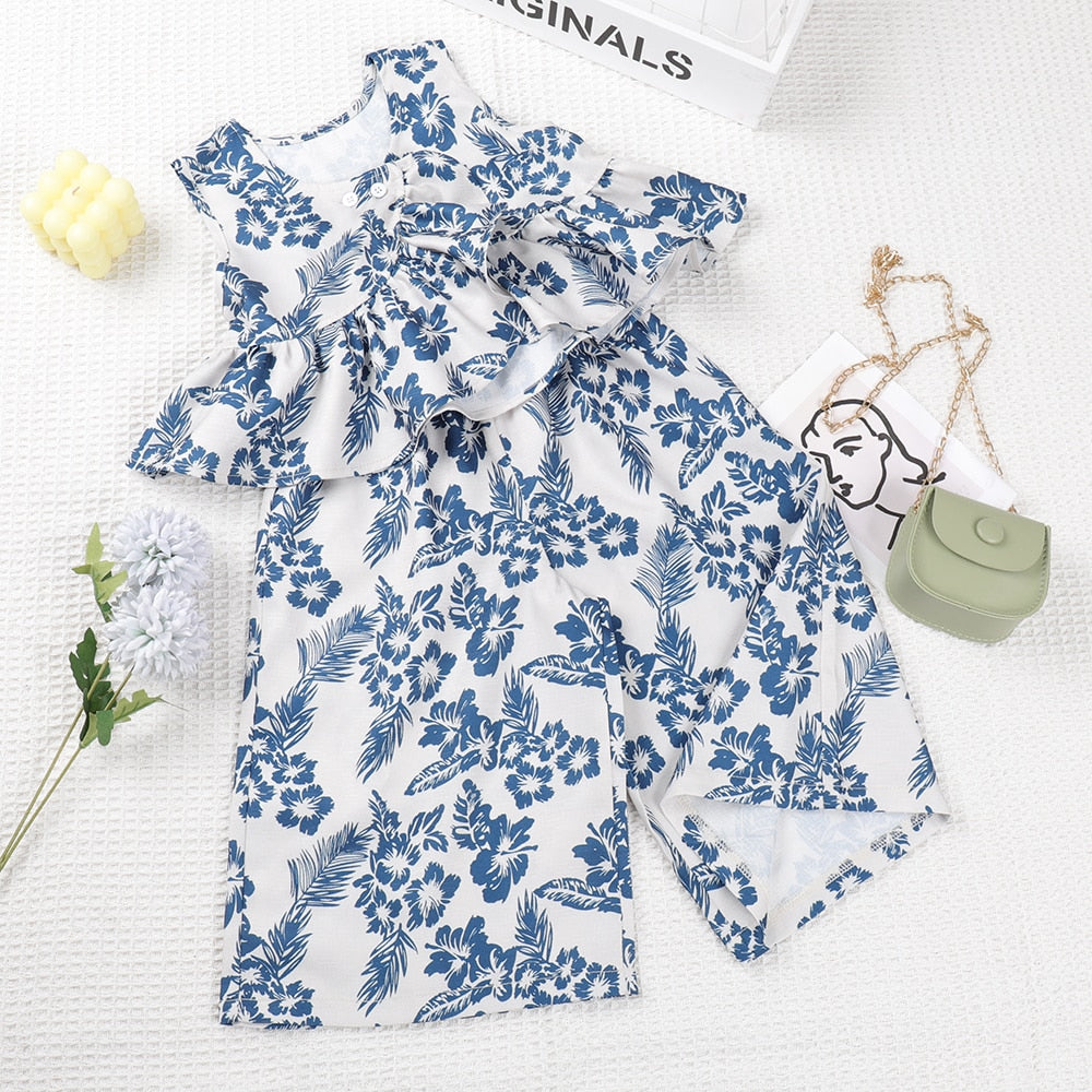 Conjunto Infantil Feminino Floral Verão