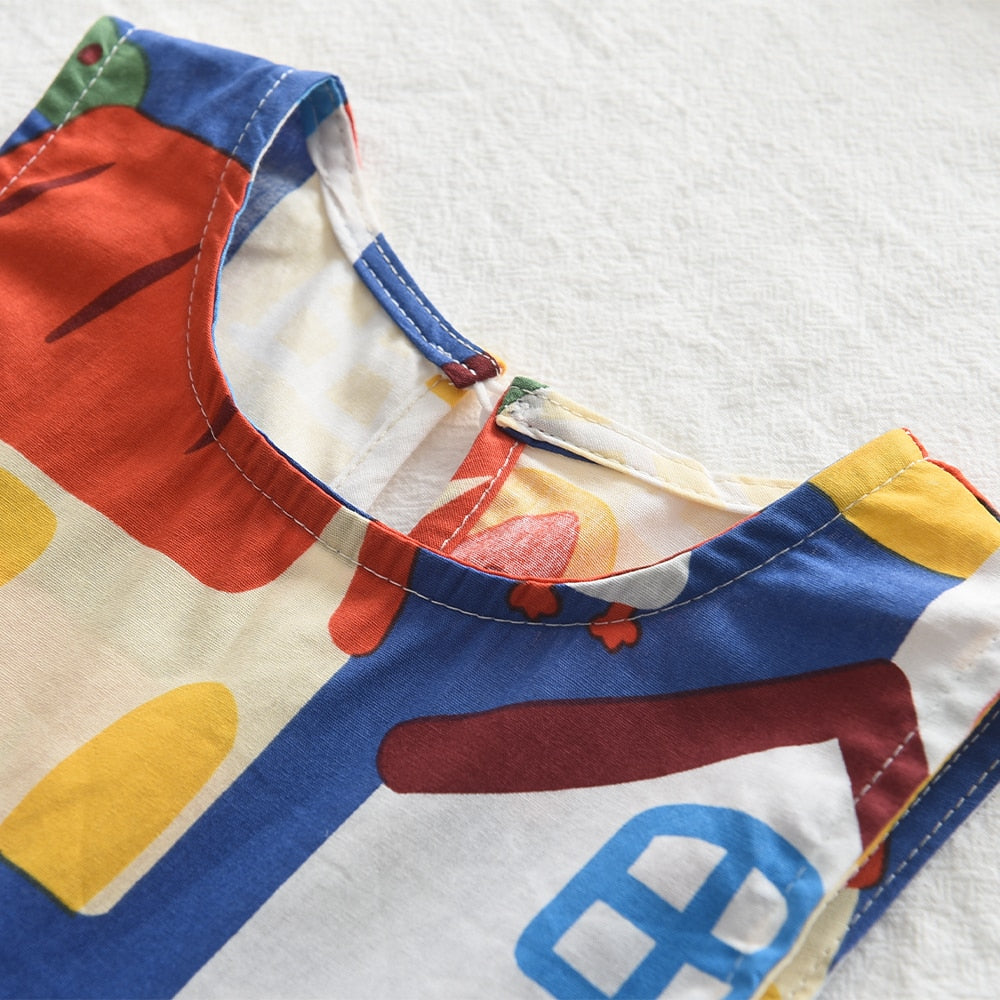 Vestido Infantil Estampa Verão Animado