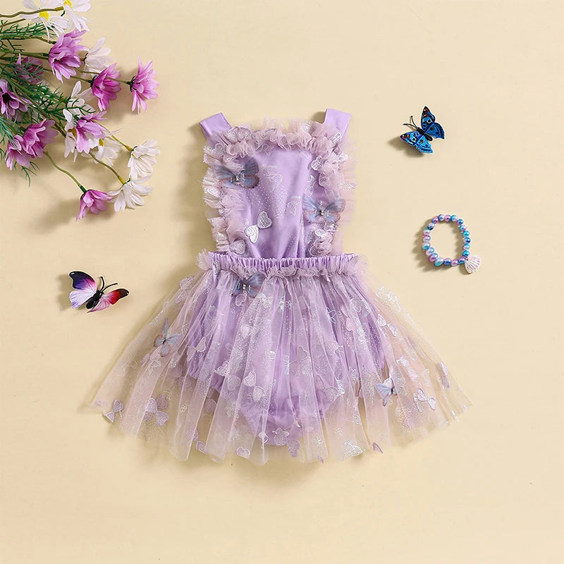 Body Vestido Infantil Tule Borboletinhas