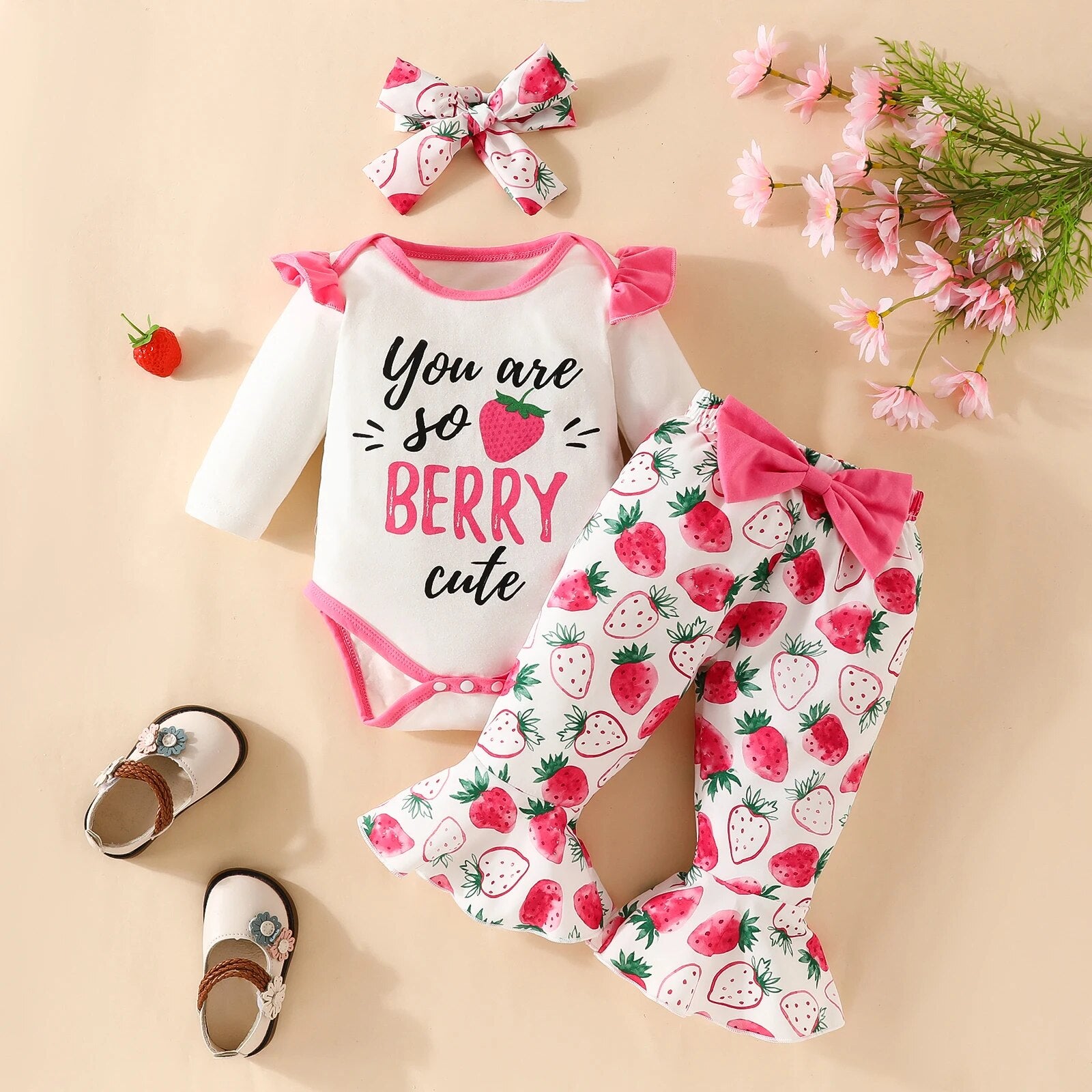 Conjunto Infantil Feminino Moranguinho + Faixa