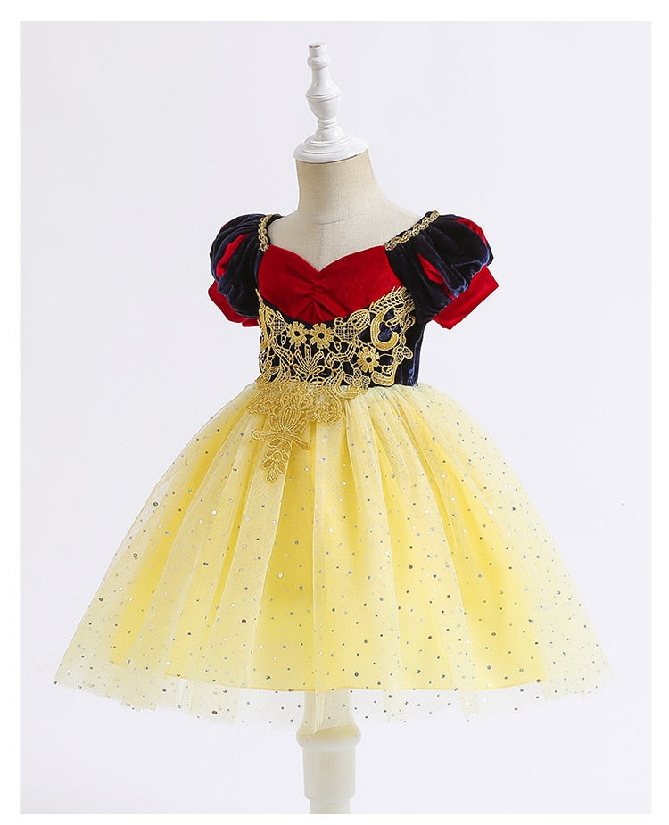 Vestido De Festa Infantil Branca De Neve