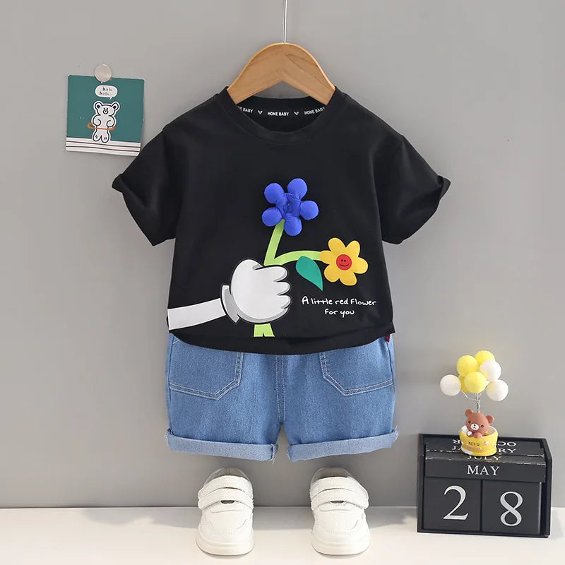 Conjunto Infantil Jeans Florzinha