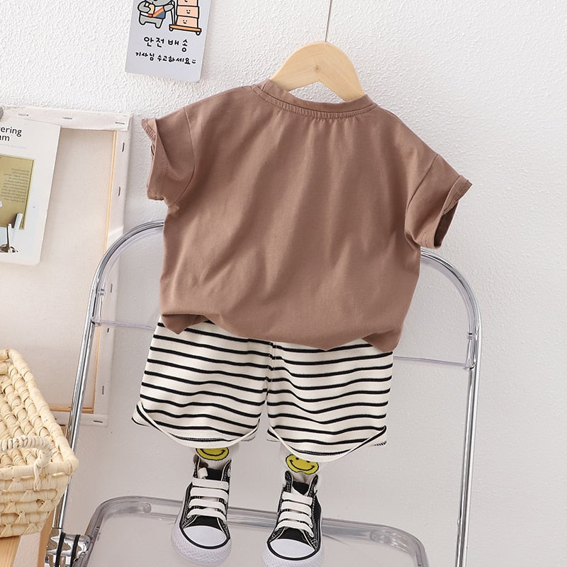 Conjunto Infantil Masculino Ursinho e Lístras