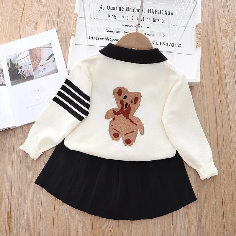 Conjunto Infantil Feminino Polo e Saínha Plíssada