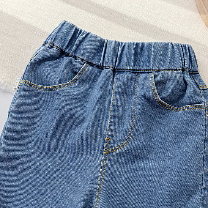 Calça Infantil Feminina Jeans Coraçõeszinhos