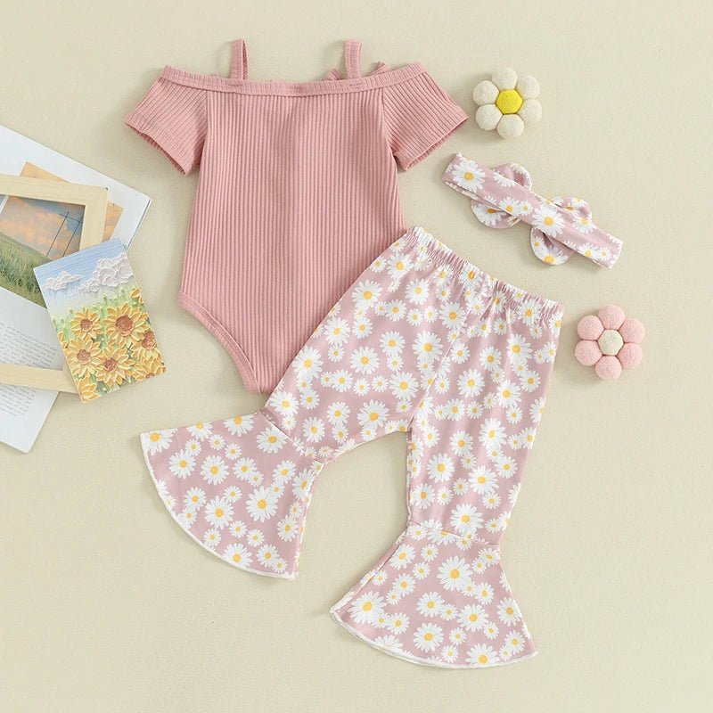 Conjunto Infantil Feminino Laços e Florzinhas