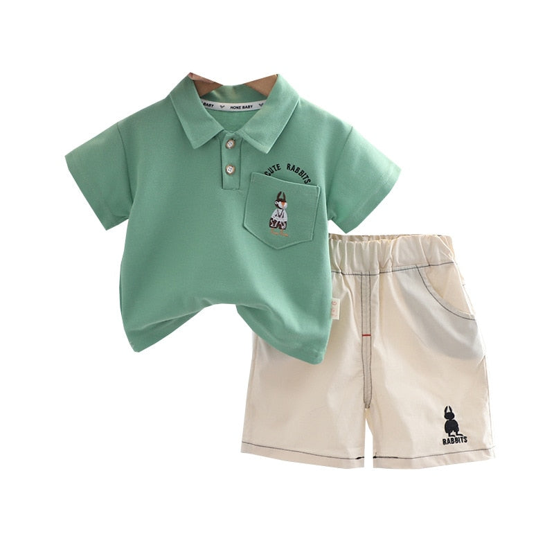 Conjunto Infantil Masculino Polo Bolsinho