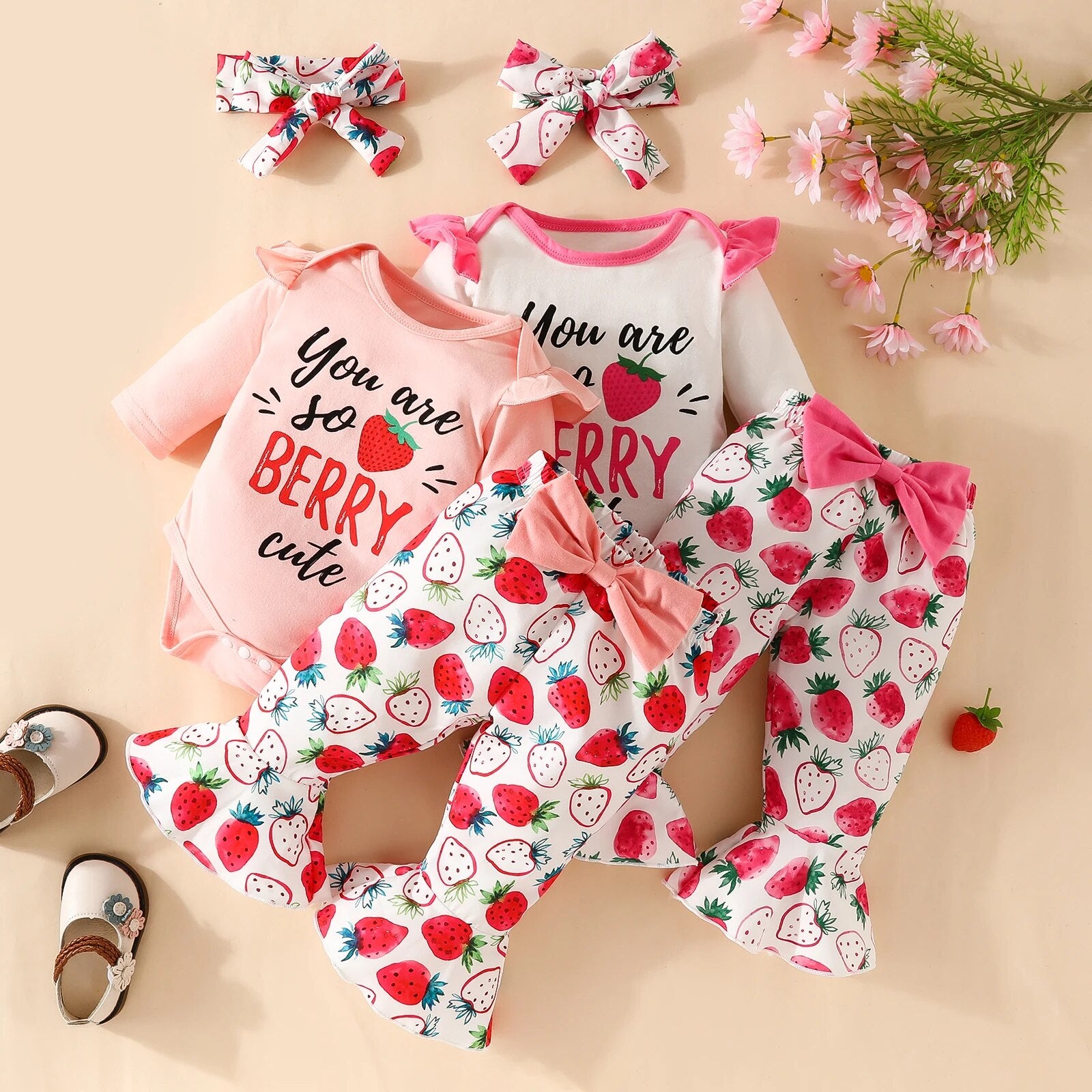 Conjunto Infantil Feminino Moranguinho + Faixa