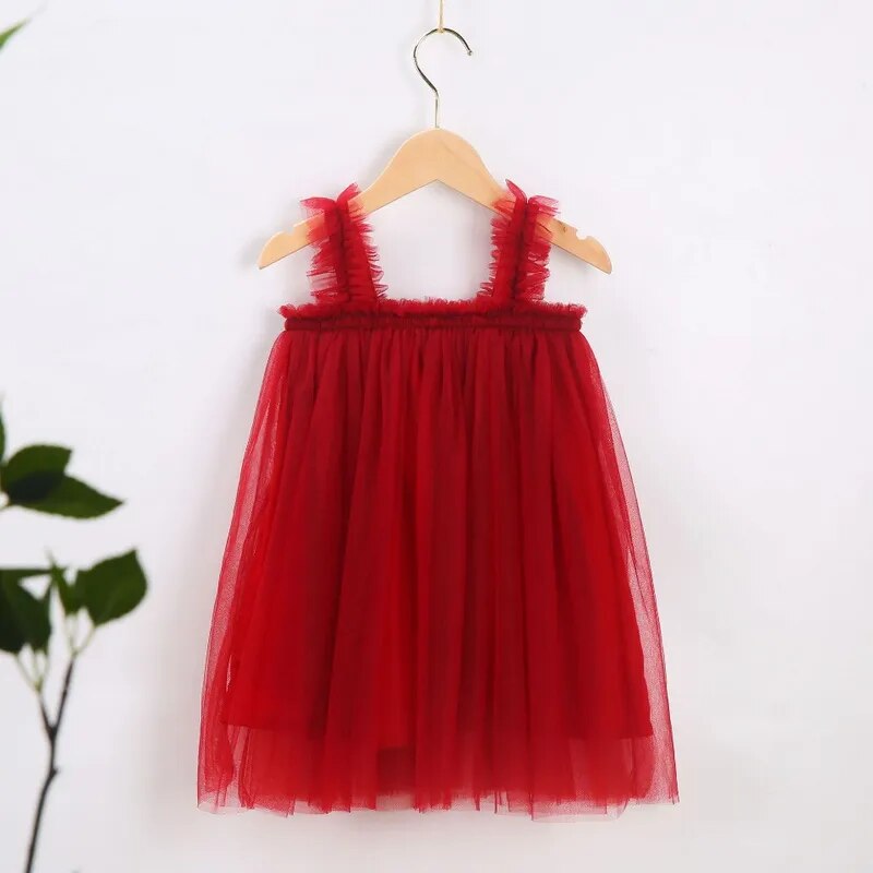 Vestido Tule Vermelho