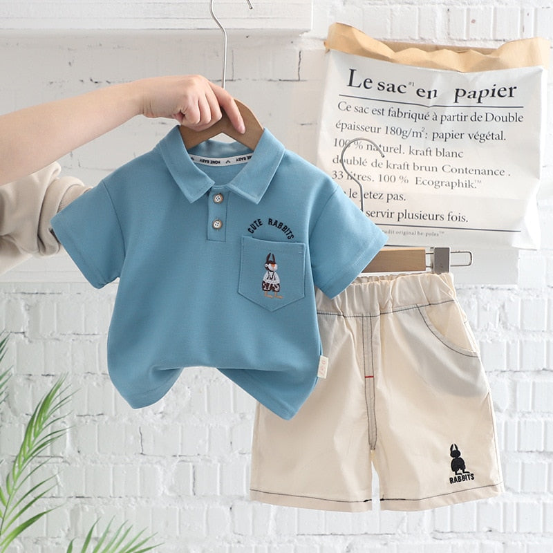 Conjunto Infantil Masculino Polo Bolsinho