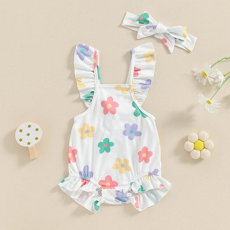 Body Infantil Feminino Verão Florzinhas