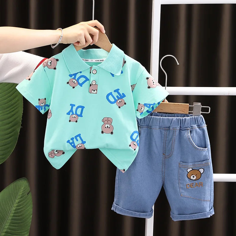 Conjunto Infantil Masculino Ursinho Polo