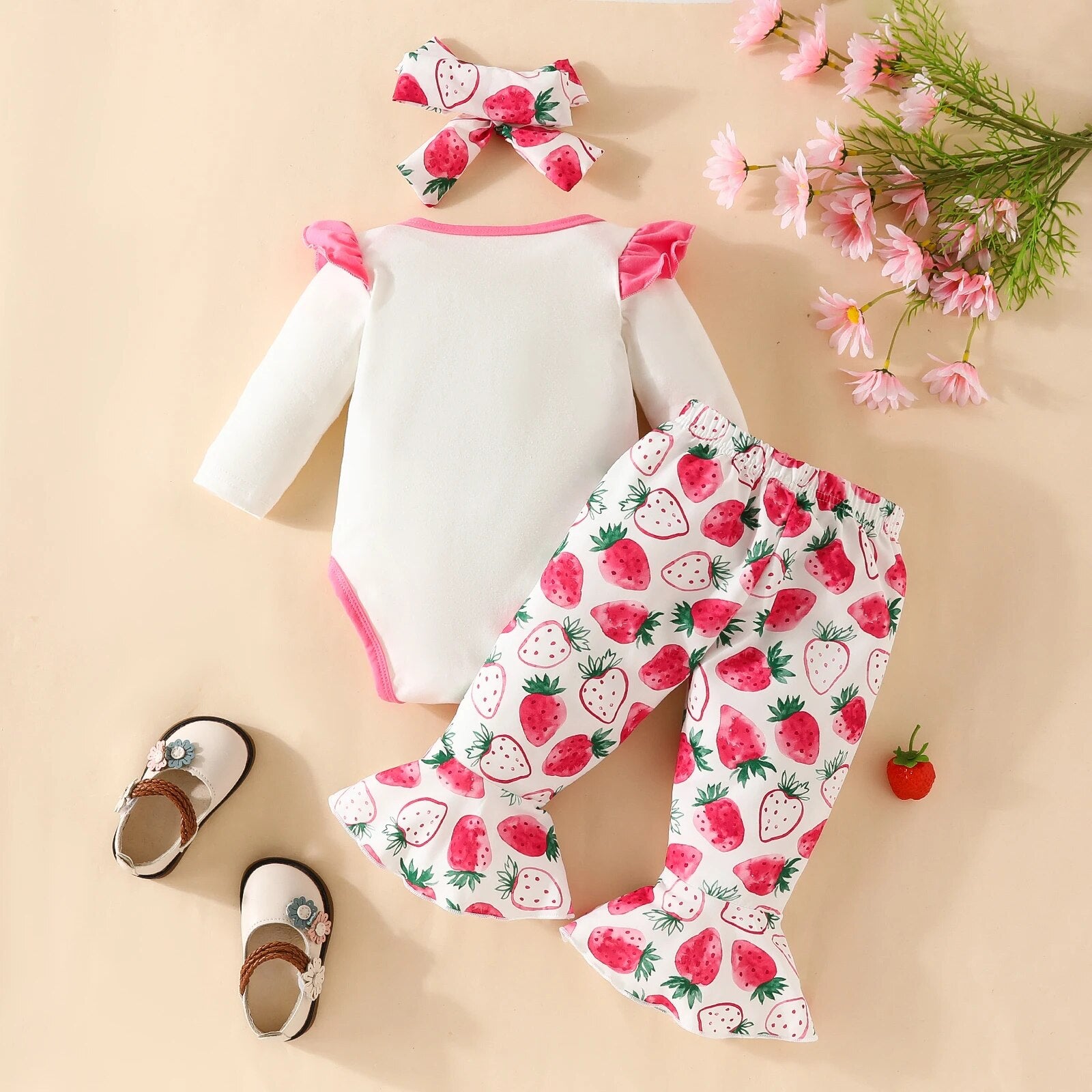 Conjunto Infantil Feminino Moranguinho + Faixa