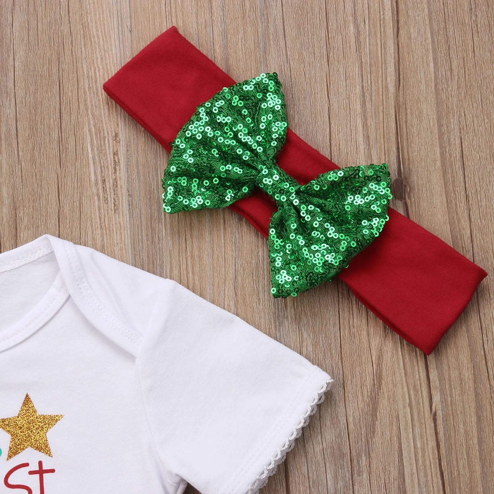 Conjunto Infantil Natal Laçinho + Faixa