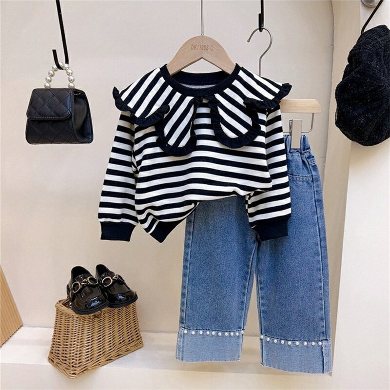 Conjunto Infantil Feminino Lístras Golinha e Jeans