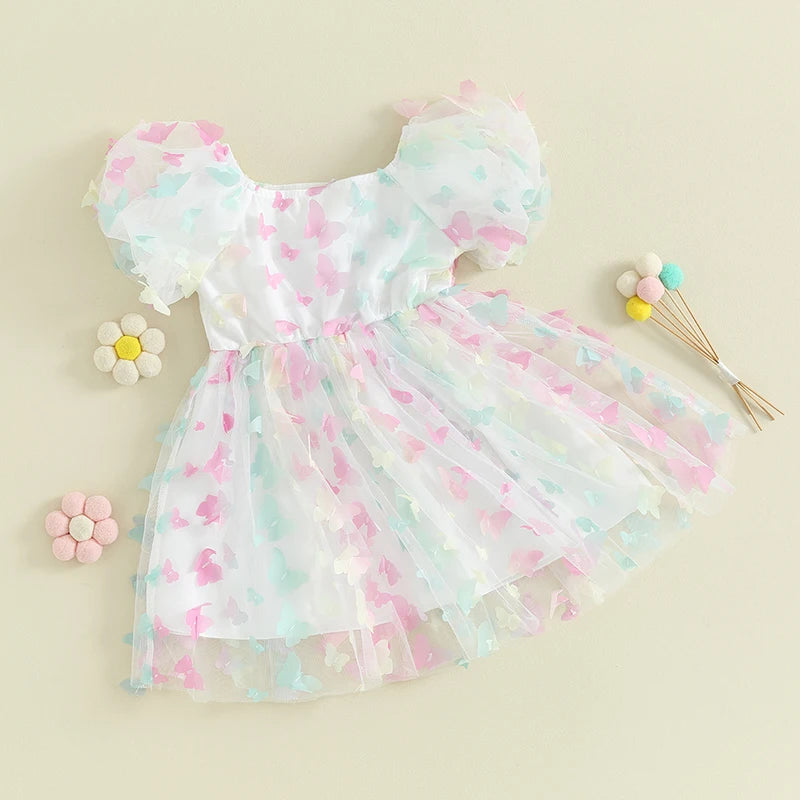 Vestido Infantil Borboletinhas e Laço